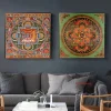 Vintage Buddha Mandala Thangka Art Print Poster Scripture Wall Art Pictures Canvas Painting Religious Faith Yoga Home Decor Gift (复制) (复制)
