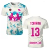 New Summer Maillot JUL Jersey Tchikita Youth Fast Drying 3D Printed T-shirt Men's and Women's Fashionable Loose T-shirt
