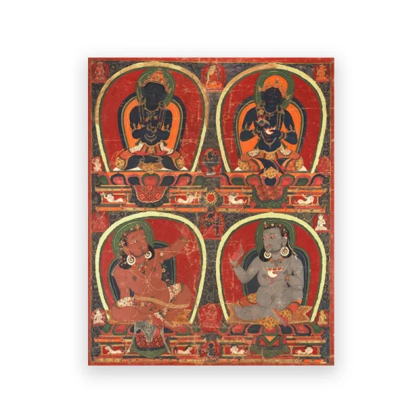 Vintage Tibetan Buddhist Thangka and Mandala Art Prints Abstract Posters Kalachakra Buddhism Wall Pictures Living Room Decor (复制)