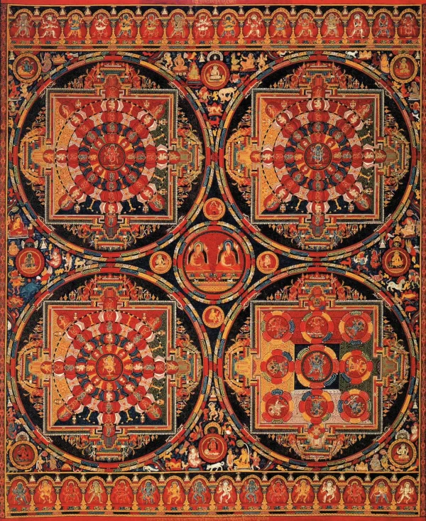 Vintage Buddha Mandala Thangka Art Print Poster Scripture Wall Art Pictures Canvas Painting Religious Faith Yoga Home Decor Gift (复制) (复制)