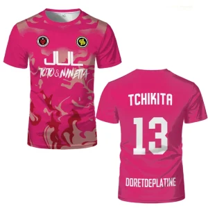 New Summer Maillot JUL Jersey Tchikita Youth Fast Drying 3D Printed T-shirt Men's and Women's Fashionable Loose T-shirt