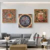 Vintage Buddha Mandala Thangka Art Print Poster Scripture Wall Art Pictures Canvas Painting Religious Faith Yoga Home Decor Gift (复制) (复制)